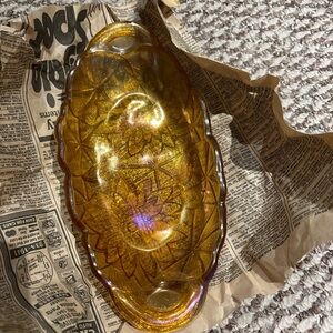 Vintage Amber Glass Dish